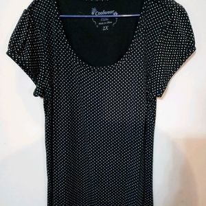 Black polka-dot shirt